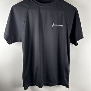 Marines Black Athletic Shirt Mens S Small Logo Made in USA